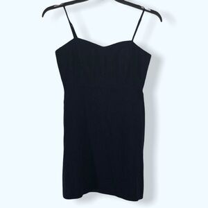 Forever 21 Navy Linen-Blend Spaghetti Strap Mini Dress Sz Sm